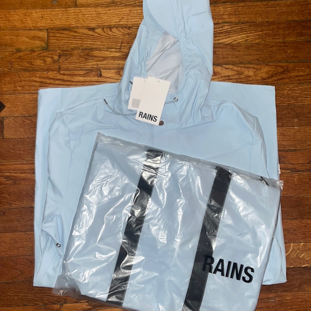 Rains Sky Rain Jacket and tote to match Coat is a large